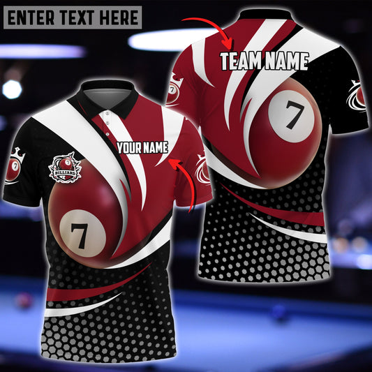 Lasfour Personalized Billiard Ball 7 Player Polo Shirt BIA0684