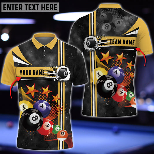 Lasfour Personalized Billiard Ball 8 Team Name Player Polo Shirt BIA0677