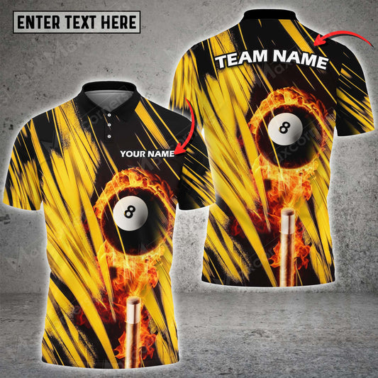 Lasfour Personalized Billiard Ball Fire Player Polo Shirt BIA0563