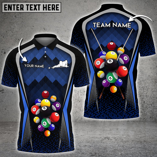 Lasfour Personalized Team Name Billiards Ball Colourful Polo Shirt BIA0178