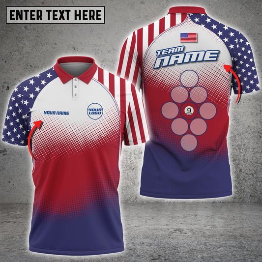 Lasfour Personalized Billiard Ball Flag Team Name Player Polo Shirt BIA0669