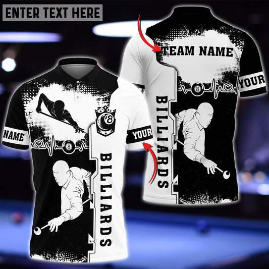 Lasfour Personalized Name Billiard Ball 8 Polo Shirt BIA0640