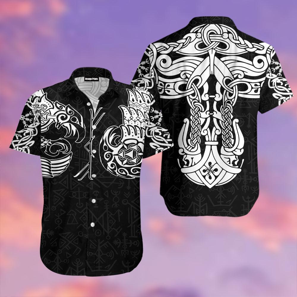Viking Thor Hawaiian Shirt- Short Sleeve Hawaiian Shirt - Viking Gifts For Him HO3537