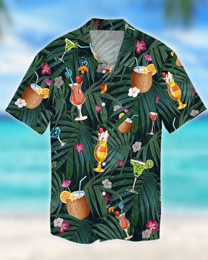 Wine - Cocktails Hawaiian Shirt, Summer gift, Hawaiian Shirts for Men, Aloha Beach Shirt HO1008