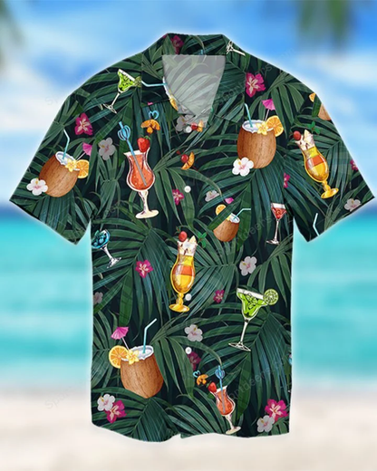 Wine - Cocktails Hawaiian Shirt, Summer gift, Hawaiian Shirts for Men, Aloha Beach Shirt HO1008