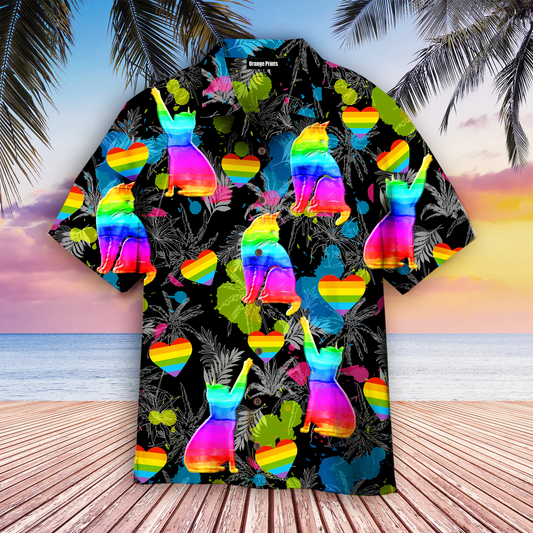 Lgbt Cat Pride Month Hawaiian Shirt, Gift For Pride Cat Lover, Cat Gaymer Hawaiian Shirt HO4571