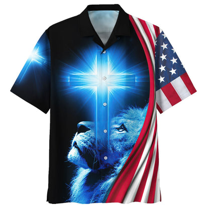 Way Maker Miracle Worker Lion Cross Hawaiian Shirts - Christian Hawaiian Shirt - Hawaiian Shirts For Men HO3370