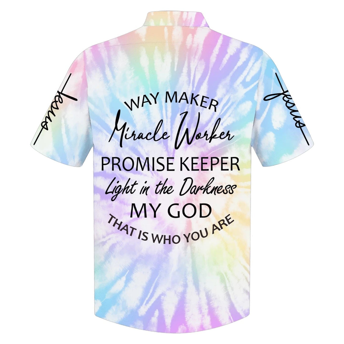 Way Maker Miracle Worker Promise Keeper Light In The Darkness My God Hawaiian Shirts - Christian Hawaiian Shirt HO3346