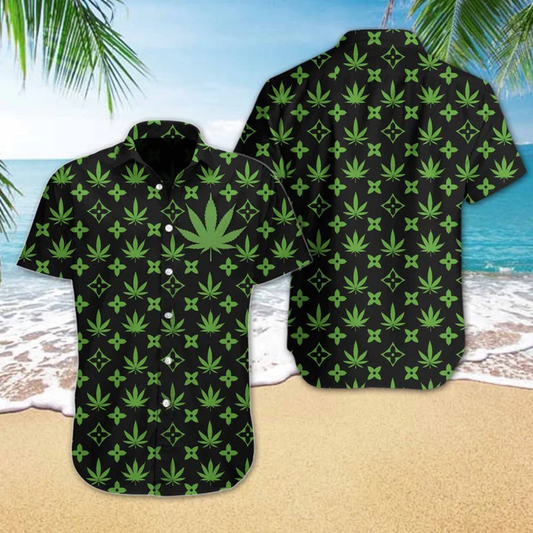 Weed Yellow Green And Black Design Hawaiian Shirt HO0178