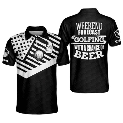 Weekend Forecast Golfing Beer Golf Polo Shirt GM0049