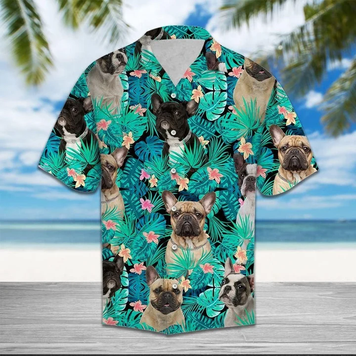 Wonderful French Bulldog Tropical Jungle Design Hawaiian Shirt HO2124