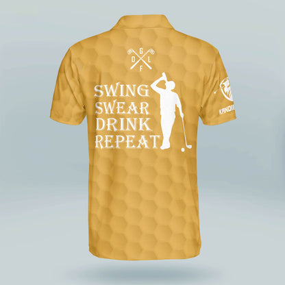 Swing Swear Drink Repeat Golf Polo Shirt GM0328