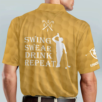 Swing Swear Drink Repeat Golf Polo Shirt GM0328