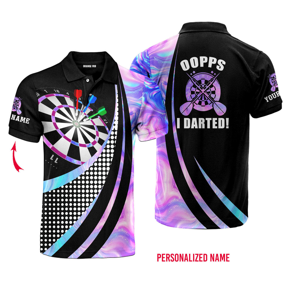 Lasfour You Don't Have Drinker To Play Dart Hologram Dart Board Custom Name Polo Shirt DMA0041