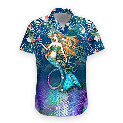 3D Summer Mermaid Hawaiian Shirt, Hawaiian shirt for women HO1101