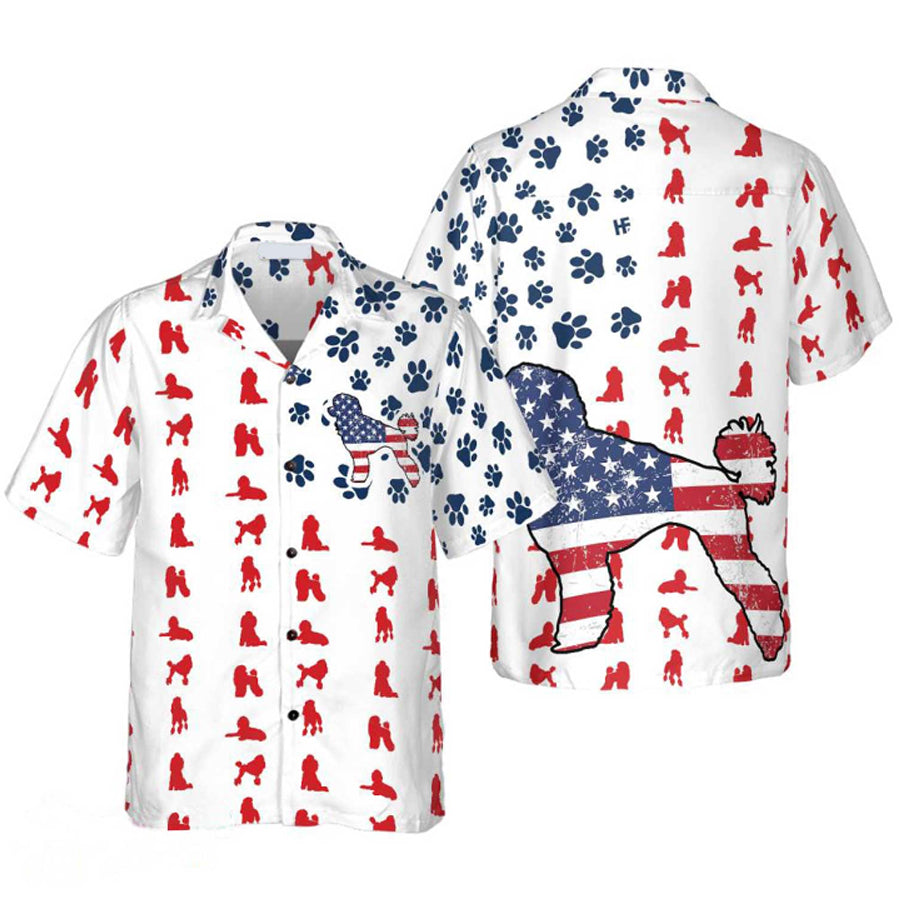 Poodles American Flag Hawaiian Shirt For Men Women, Gift For Dog Lovers, 4th Of July Party, Independence Day HO3460