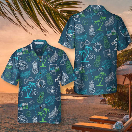 West Coast Best Coast Tropical Hawaiian Shirt for Men and women HO3123