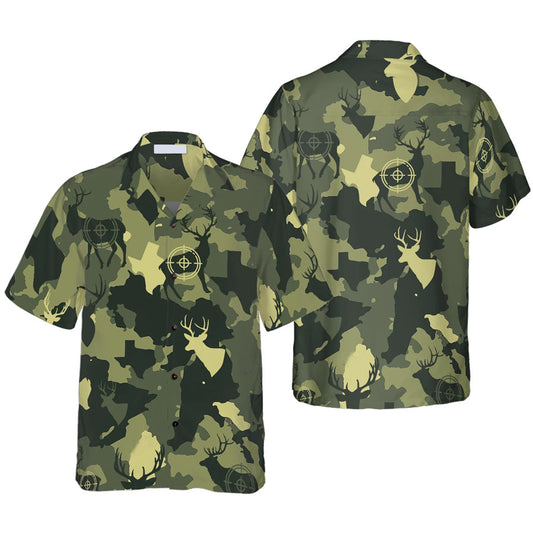 Camouflage Deer Texas Gun Hunting Hawaiian Shirt, Texas Camo, Proud Texas, Colorful Summer Aloha Shirt For Men Women HO3458