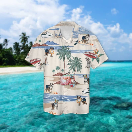 Australian Shepherd Summer Beach Hawaiian Shirt, Summer Beach Aloha Dog In Hawaii Shirt HO0141