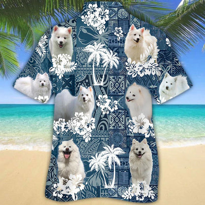 American Eskimo Hawaiian Shirt, 3D Full Print Dog Hawaii Shirt, Dog Breeds In Hawaii Shirts HO4862