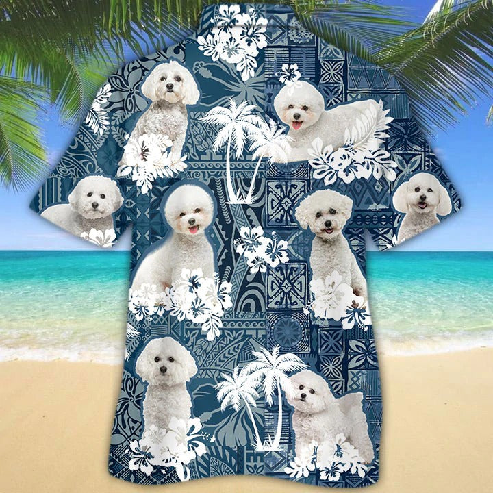 Bichon Frise Hawaiian Shirt, 3D Full Print White Dog Hawaii Beach Shirts, Aloha Dog Shirts Summer Day HO0364