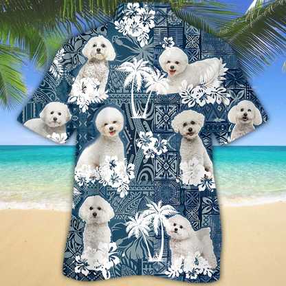 Bichon Frise Hawaiian Shirt, Dog Hawaiian Shirt Men women, Short Sleeve Hawaiian Aloha Shirt HO2416