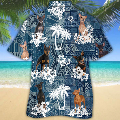 Miniature Pinscher Hawaiian Shirt, Flower Dog Short Sleeve Hawaiian Aloha Shirt for Men, Women, Gift for summer HO2677