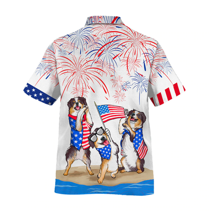 Bernese Mountain Dogs Shirts - Independence Day Is Coming, Men's USA Patriotic Hawaiian Shirt HO0734