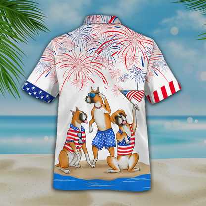 Boxer 3D Full Printed Hawaiian Shirts For Men And Woman, Independence Day Is Coming, Happy 4Th Of July Aloha Beach Shirt HO4990