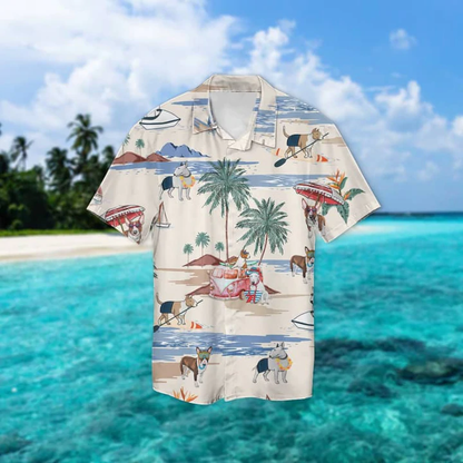 Bull Terrier Summer Beach Hawaiian Shirt, Hawaiian Shirts for Men, Hawaiian Shirts for Men, Aloha Beach Shirt HO0975