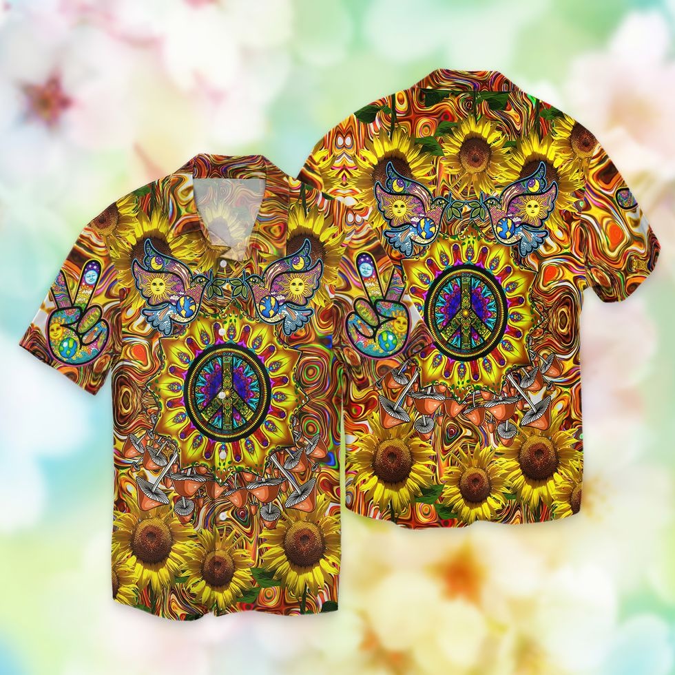 Hippie 3D Full Printed Hawaiian Shirts For Men And Women, Hippie Gifts, Hippie Hawaii Beach Shirts HO4955