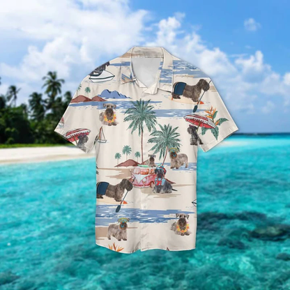 Cesky Terrier Summer Beach Hawaiian Shirt, Hawaiian Shirts for Men Short Sleeve Aloha Beach Shirt HO0956