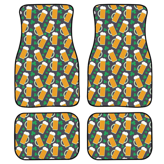 Clover And Beer St. Patrick'S Day Print Front And Back Car Floor Mats, Front Car Mat PO0370