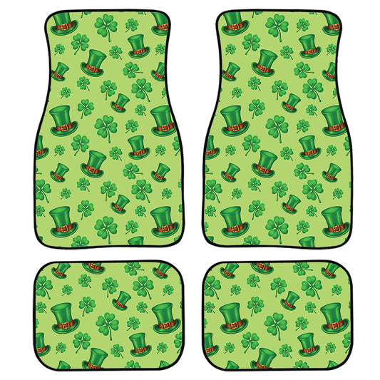 Clover And Hat St. Patrick'S Day Print Front And Back Car Floor Mats, Front Car Mat PO0369