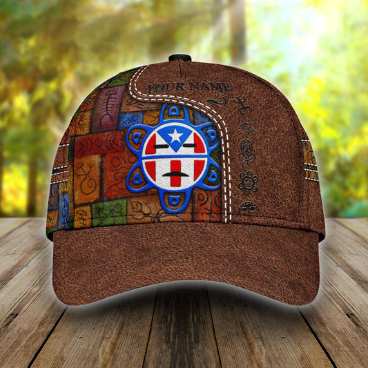 Customized Puerto Rico Cap Hat in Leather Pattern, Puerto Rico Gifts CO0583