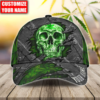 Custom Name Skull Weed Classic Cap CO0667