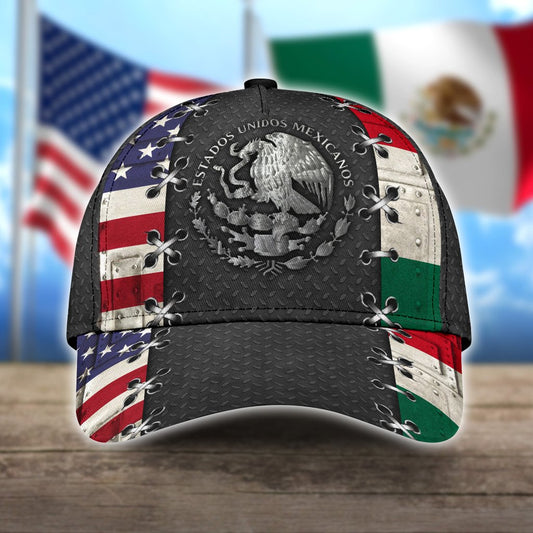 Mexican-American Full Printed Classic Cap Baseball Mexico-Usa Hat CO0146
