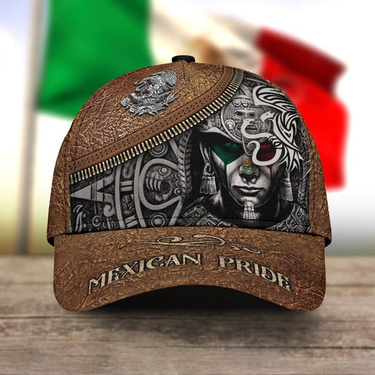 3D All Over Printed Mexican Pride Baseball Cap Hat, Classic Mexican Aztec Hat Cap, Summer Baseball Aztec Cap CO0512