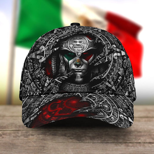 3D Full Printed Aztec Hat For Mexican, Mexico Aztec Classic Cap Hat, Aztec Mexico Hat Baseball CO0144
