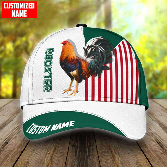 Custom Name Rooster Mexico All Over Printed Baseball Cap Hat Classic Cap For Chicken Lover CO0480