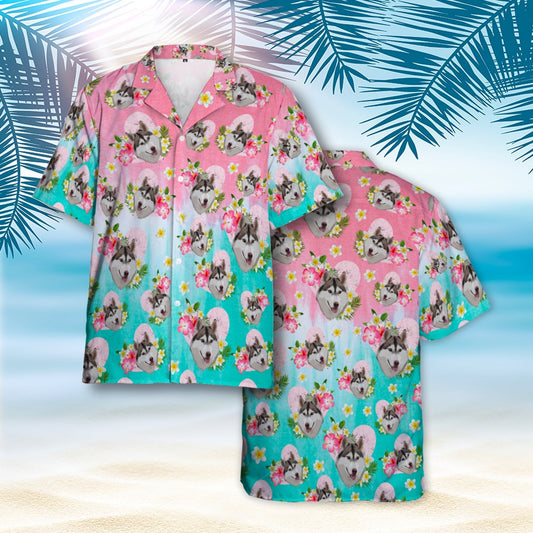 Custom Cute Hawaiian Shirt With Pet Face Personalized Cat Hawaiian Shirts From Your Photo HO4333