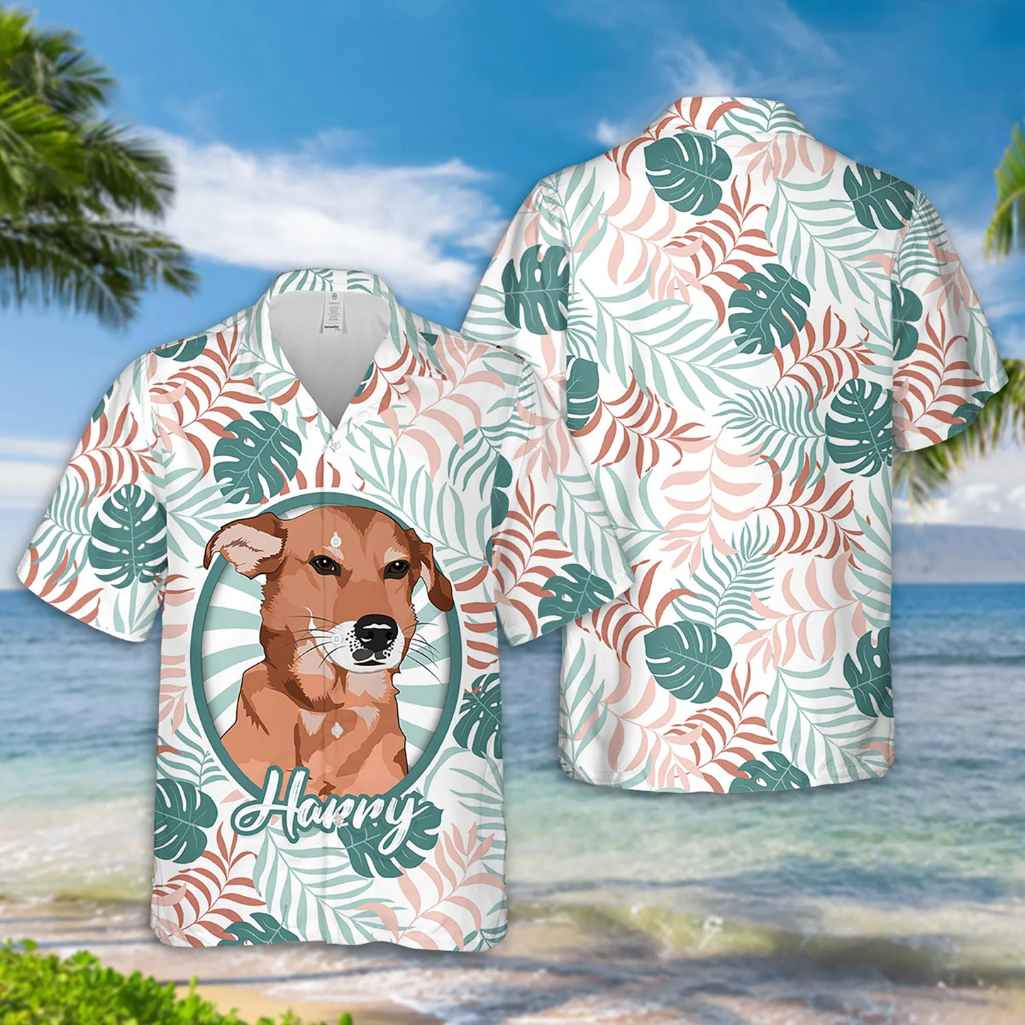 Custom Hawaiian Shirts With Dog Hand-Painted Portrait, Upload Photo Dog Shirt, Gift For Pet Lover HO4327