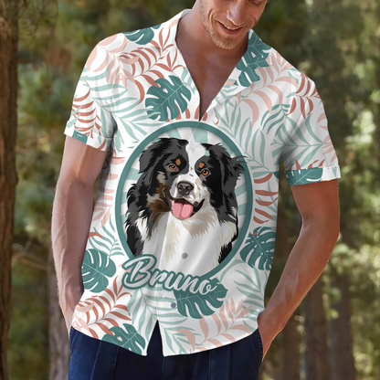 Custom Hawaiian Shirts With Dog Hand-Painted Portrait, Upload Photo Dog Shirt, Gift For Pet Lover HO4327