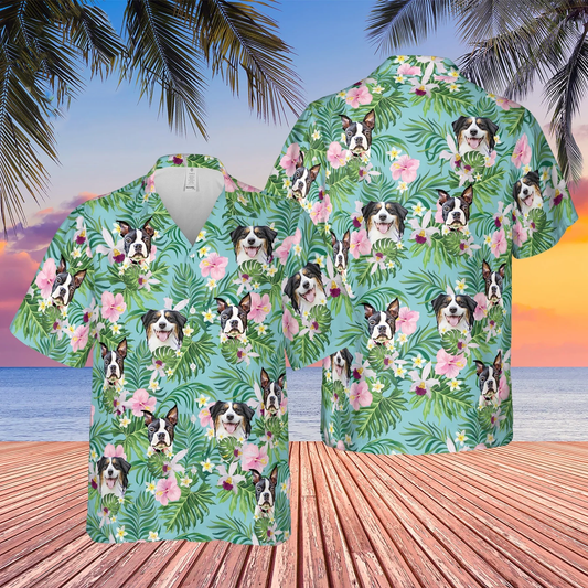 Custom Hawaiian Shirts With Pet Face, Personalized Dog Cat Floral Hawaiian Shirt, Mens Aloha Shirt HO0329