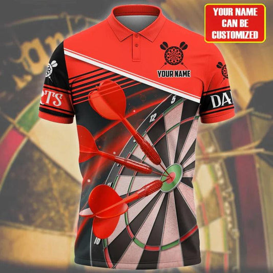 Lasfour Darts For Team Design Multicolor Option Best Darts Player Gift, Personalized Name Polo Shirt DMA0010