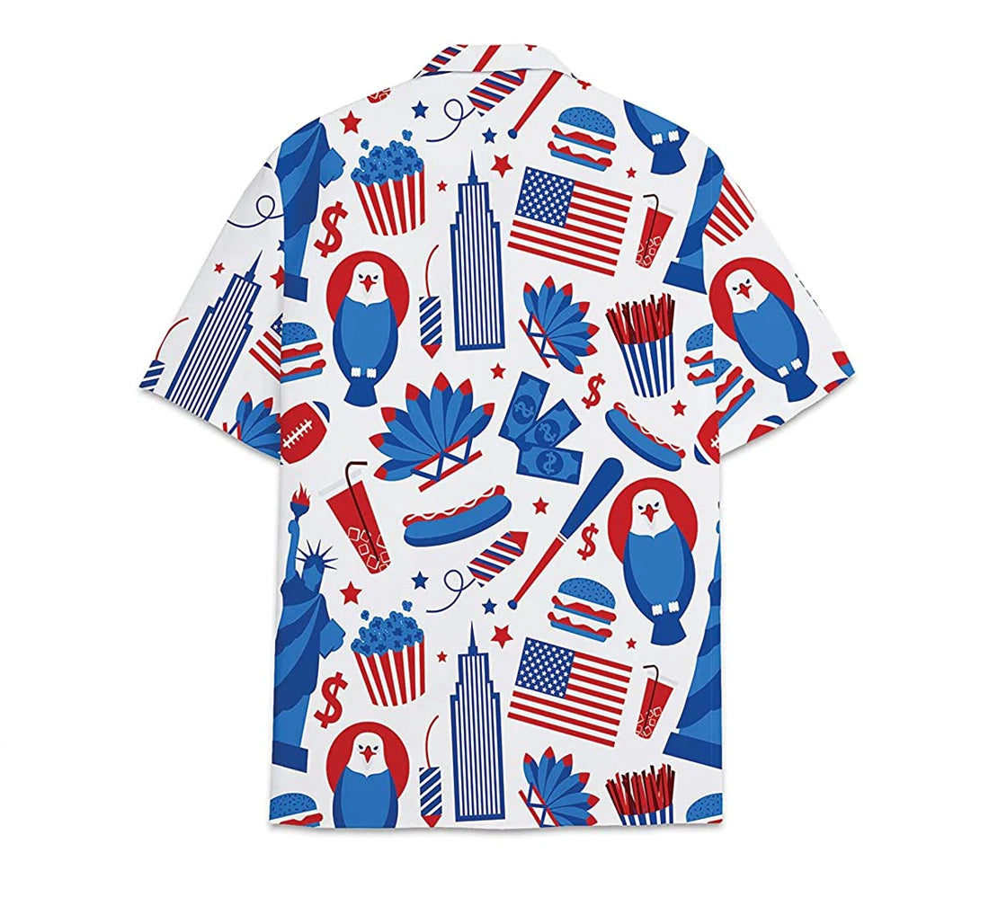 American Short Tall Button Hawaiian Shirt, Button Up Aloha Shirt For Men, Women HO0851