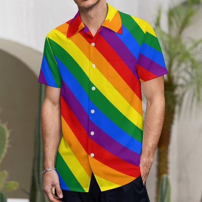 Gay Pride Hawaiian Shirt, Lgbt Rainbow Gay Pride Flag Hawaiian Vintage Hawaii Beach Shirts HO4511