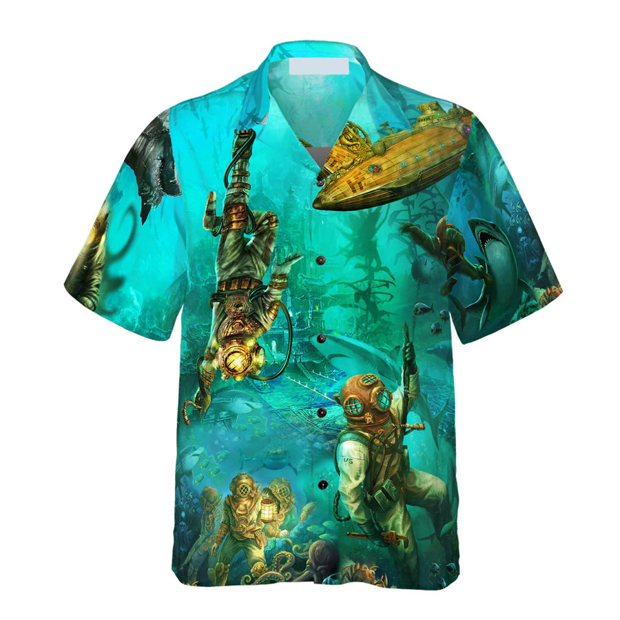 Into The Sea Scuba Diving Hawaiian Shirt For Men HO2904