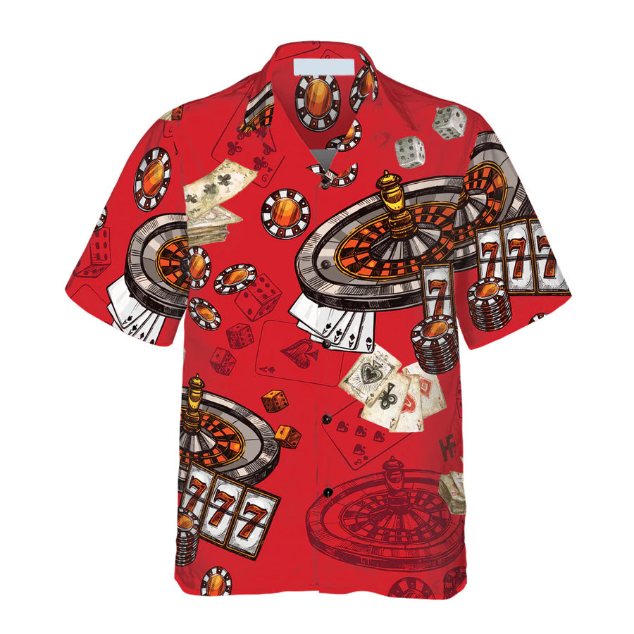 Casino Pattern Red Background Red Hawaiian Shirt HO2901