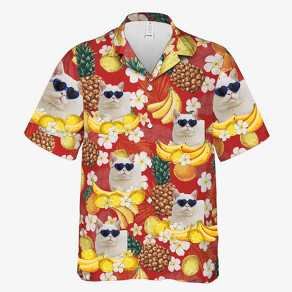 Tropical Fruit Pattern - Dog & Cat Personalized Custom Unisex Hawaiian Shirt - Upload Image, Dog Face, Cat Face HO4362